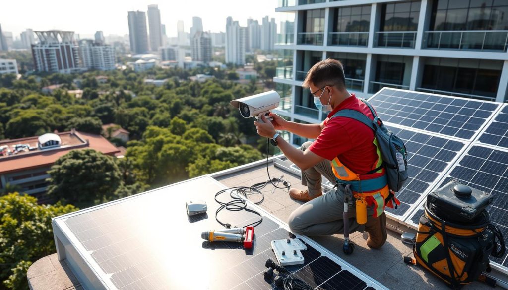 solar camera installation