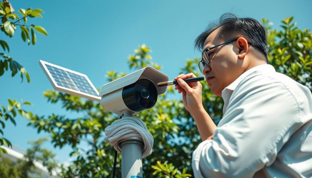 Regular cleaning and inspections of solar powered video cameras