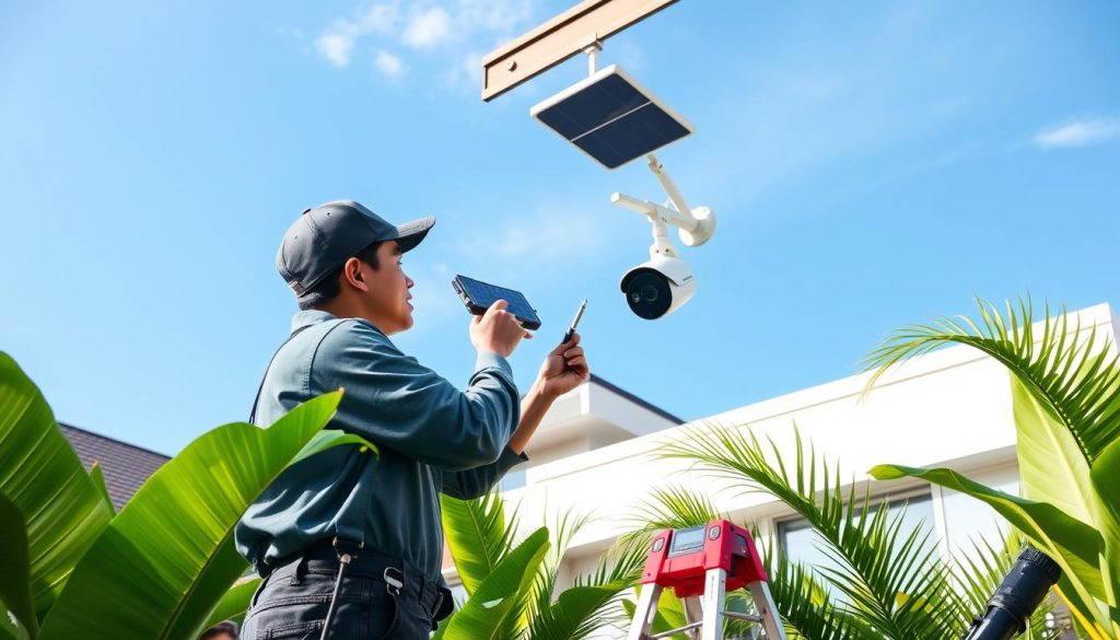 installation of solar camera installation of solar camera