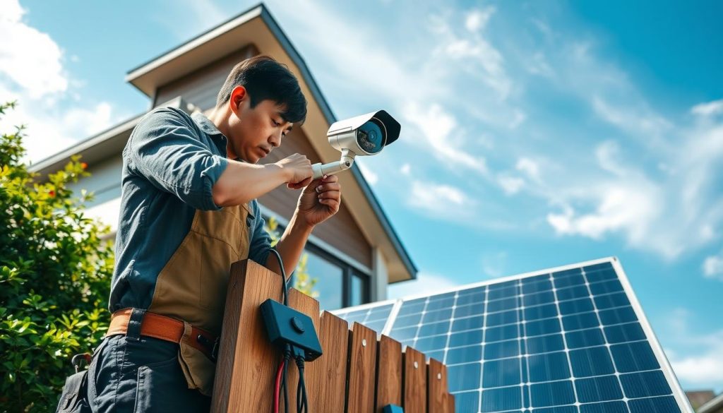installation of solar powered cameras