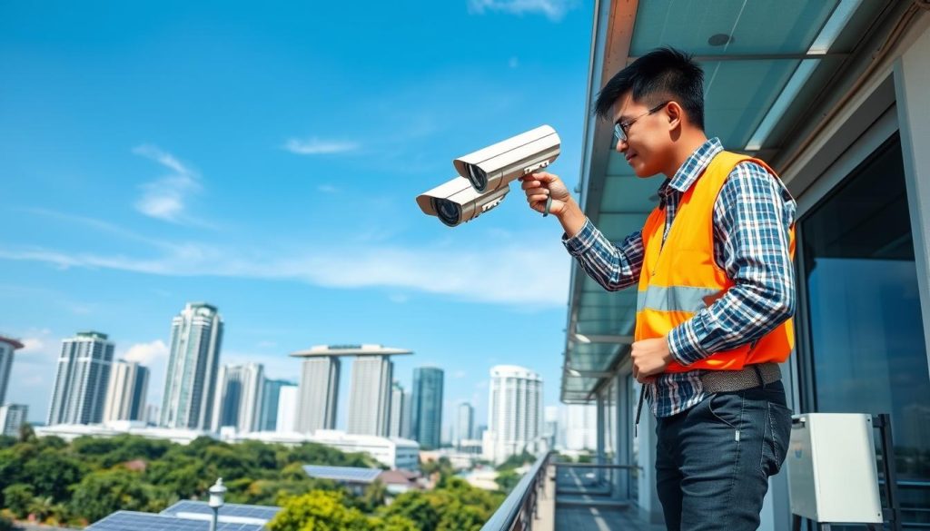installation of solar security cameras