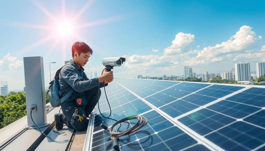 installation of solar security cameras