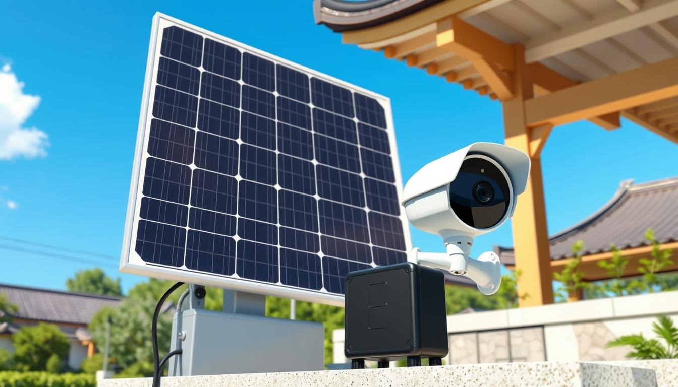 solar panel with battery for security camera