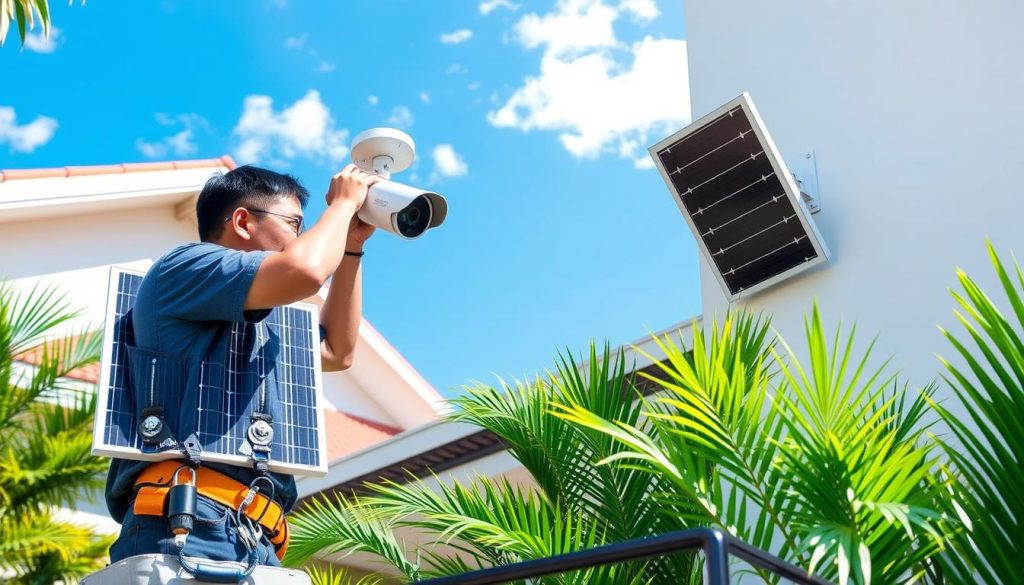 solar powered outdoor CCTV camera installation tips