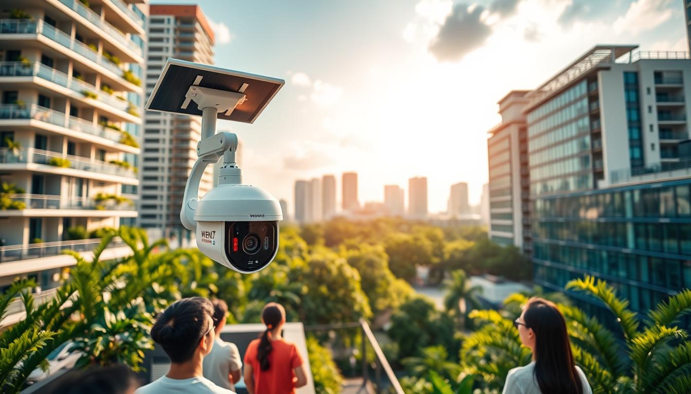 4G PTZ solar camera for enhanced security in Singapore