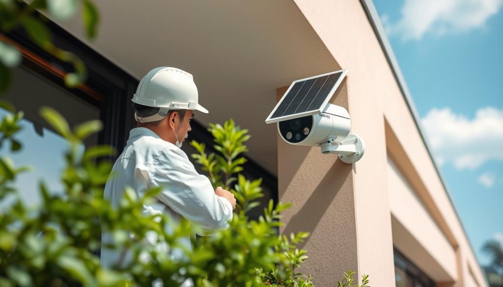 installation of solar CCTV cameras