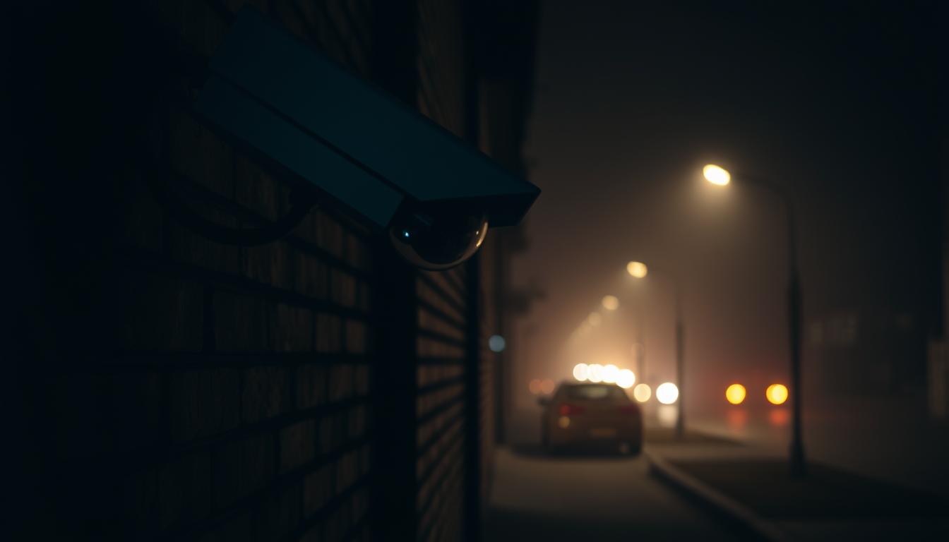CCTV camera blurry at night