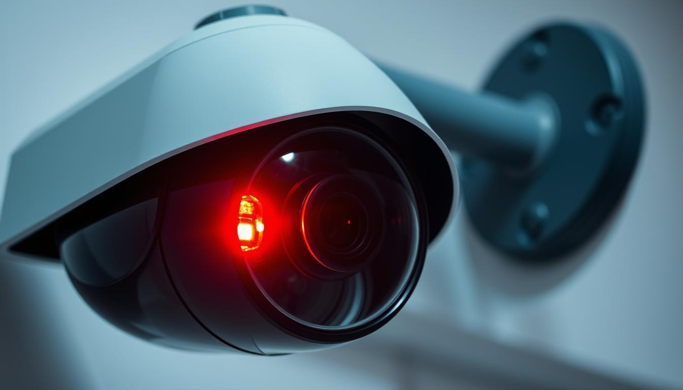 CCTV camera red light blinking