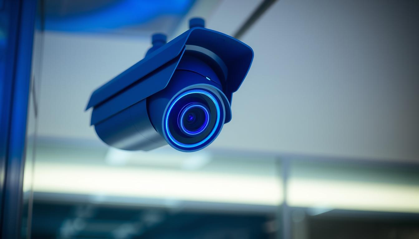 blue light CCTV camera