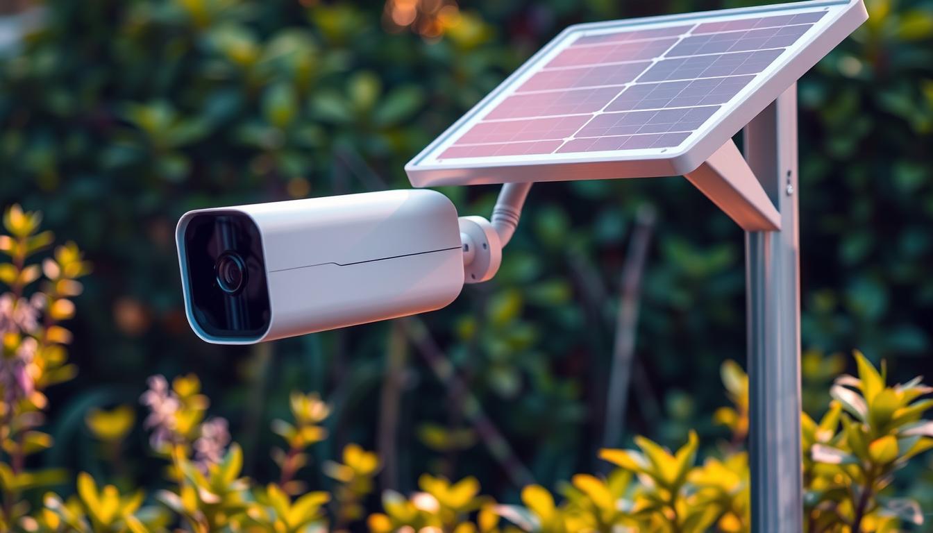 Ring outdoor security camera and solar panel for eco-friendly monitoring
