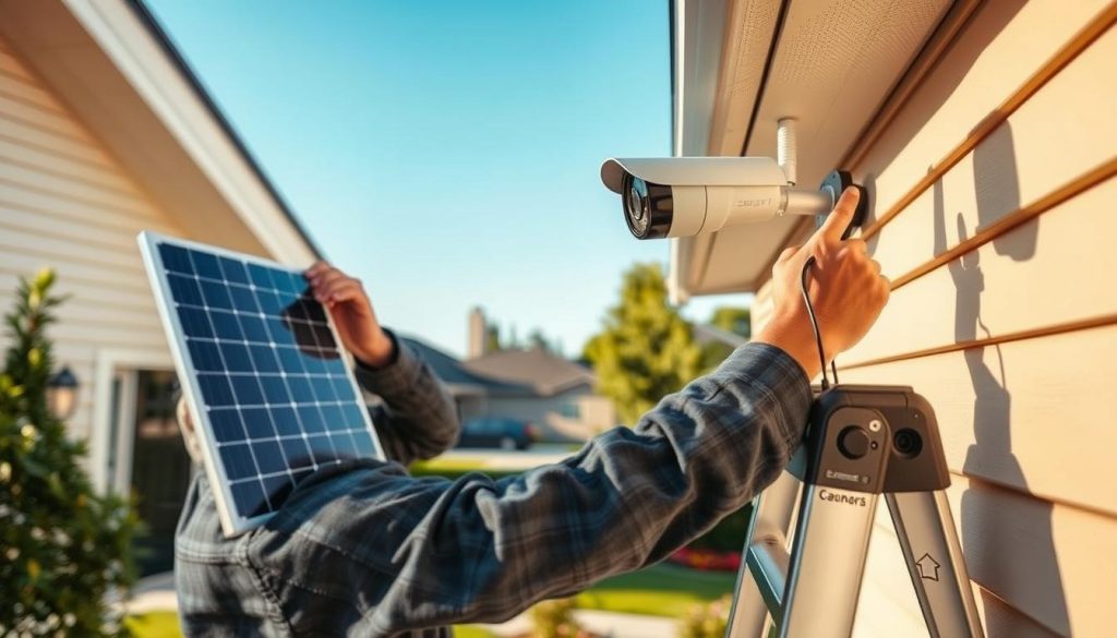 installing solar security cameras