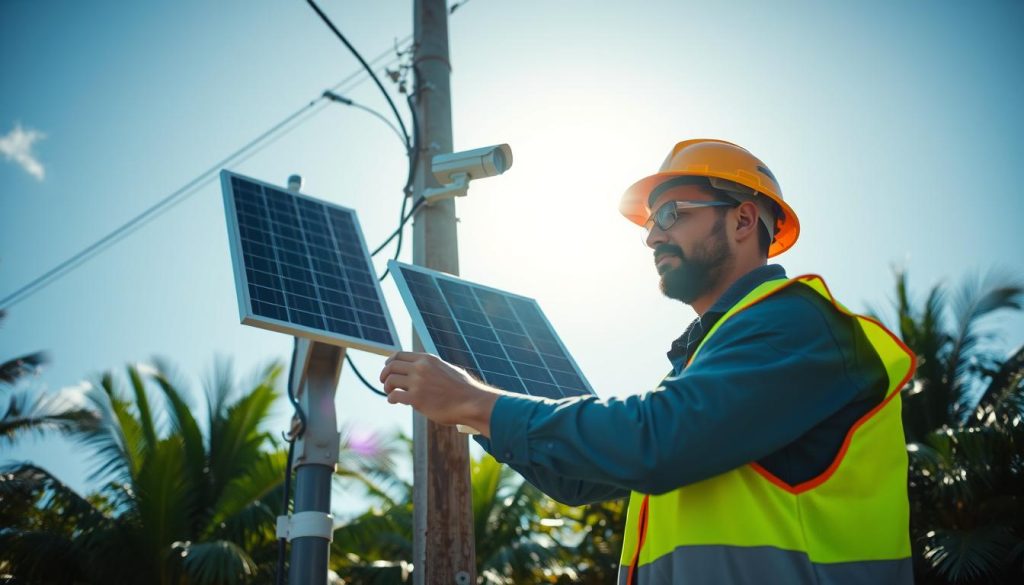 maintaining solar security cameras