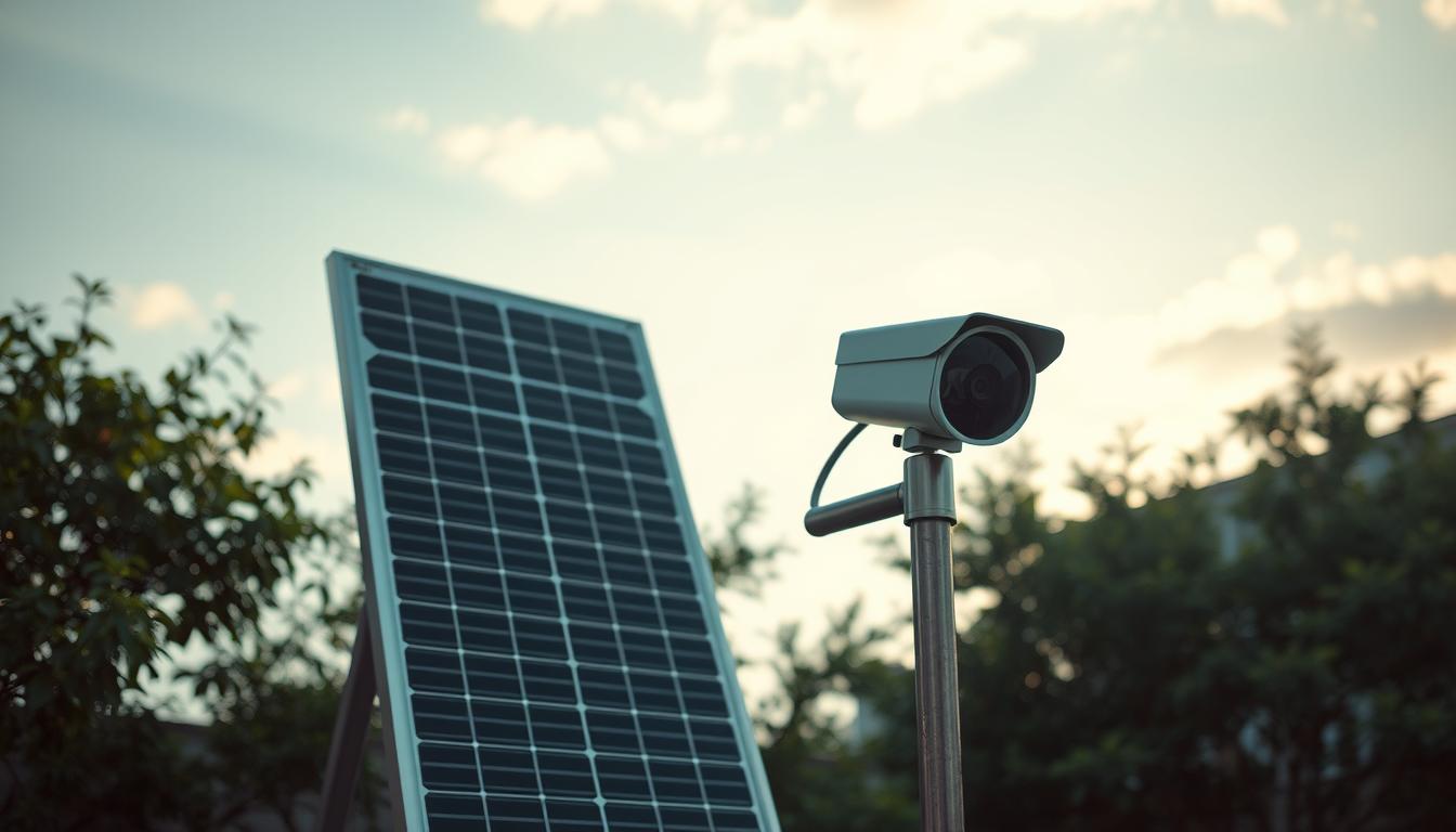 solar powered security camera setup