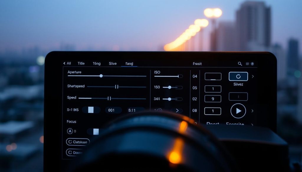 camera settings adjustment interface