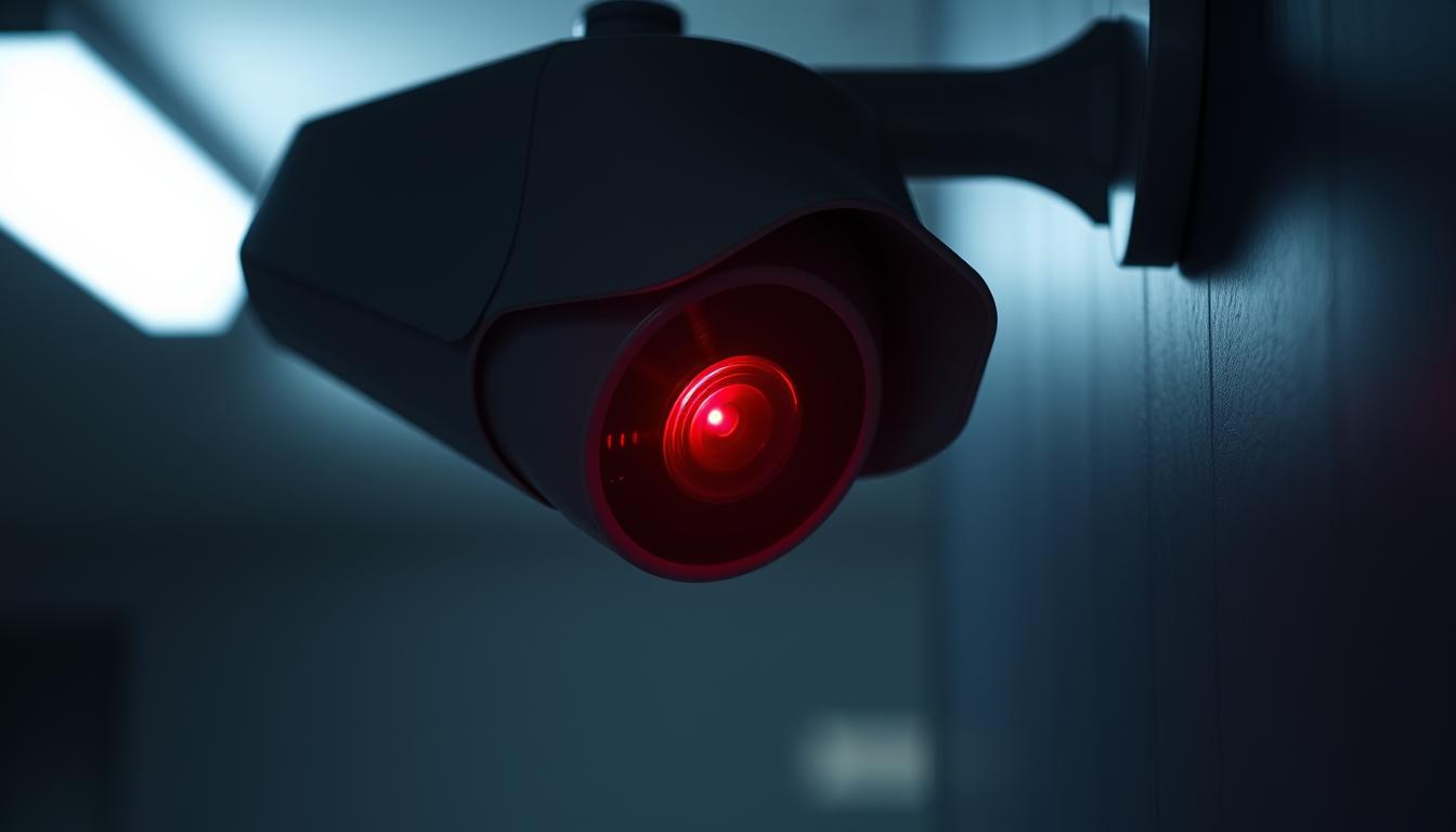 red light on security camera