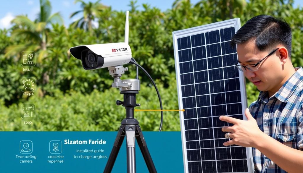 solar camera installation setup