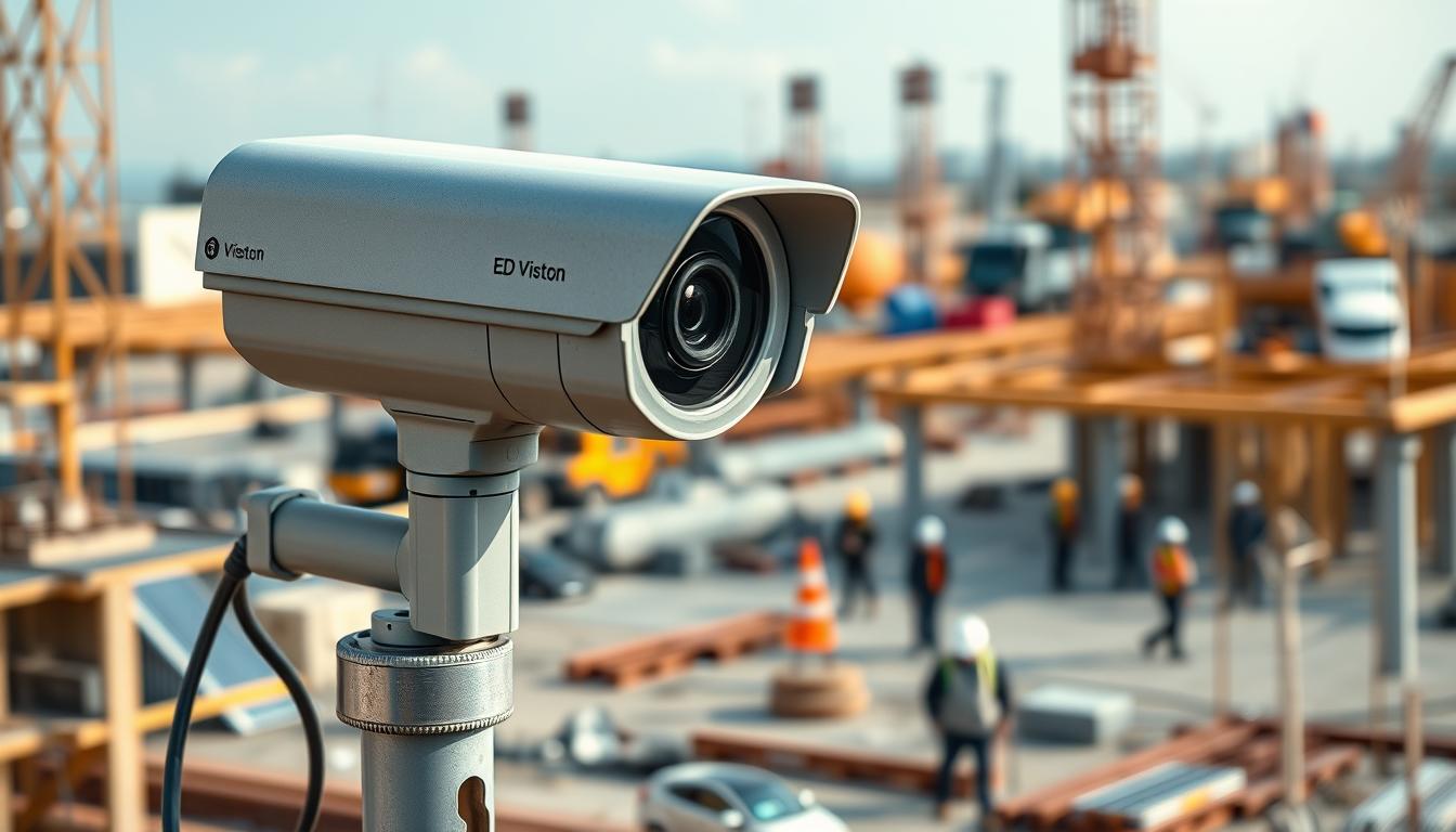 solar powered security camera for construction site