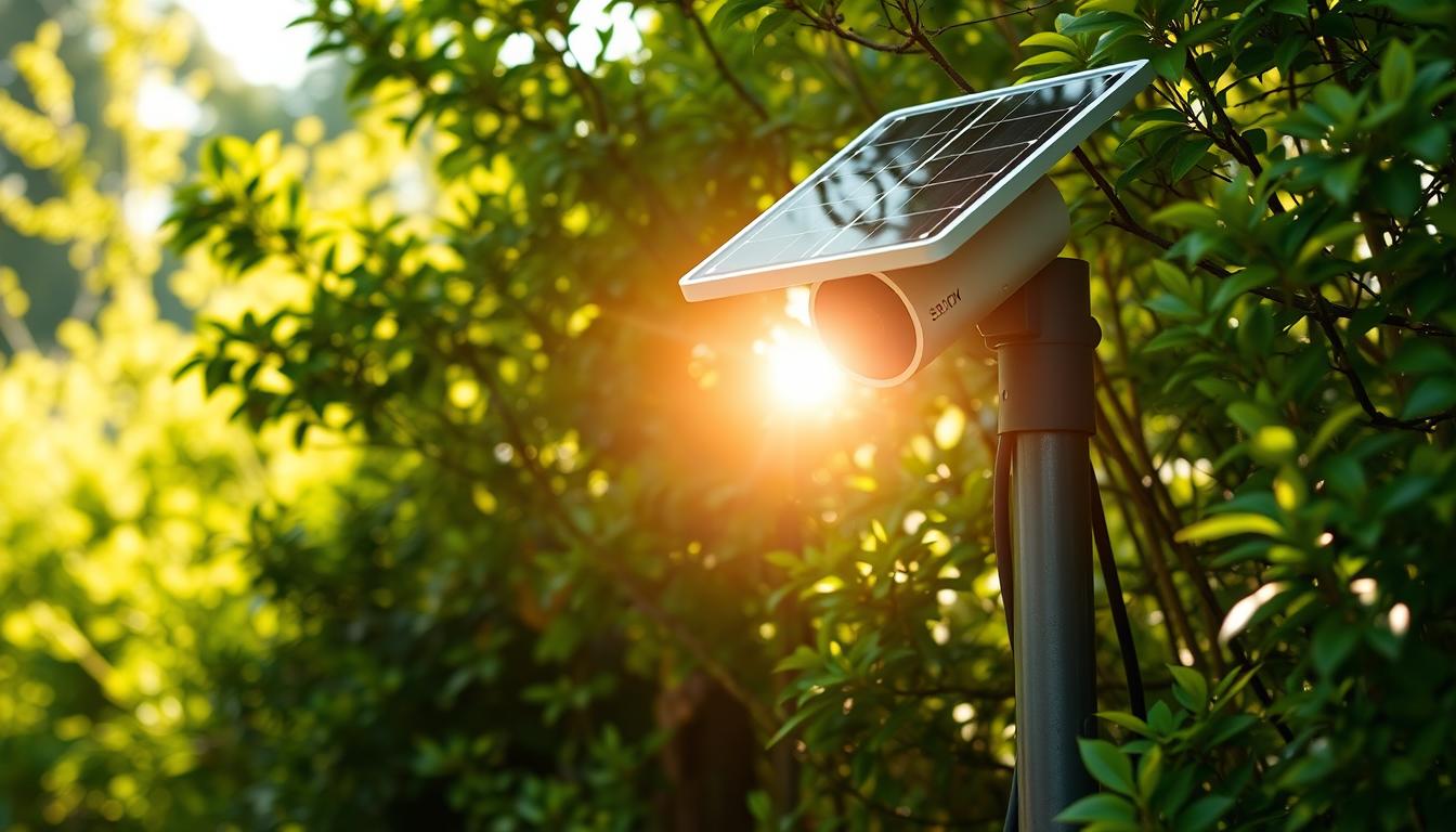 solar security camera installation