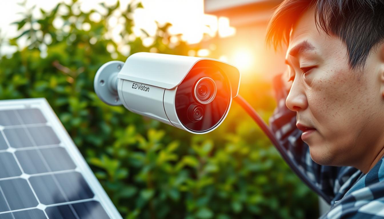 solar security camera installation