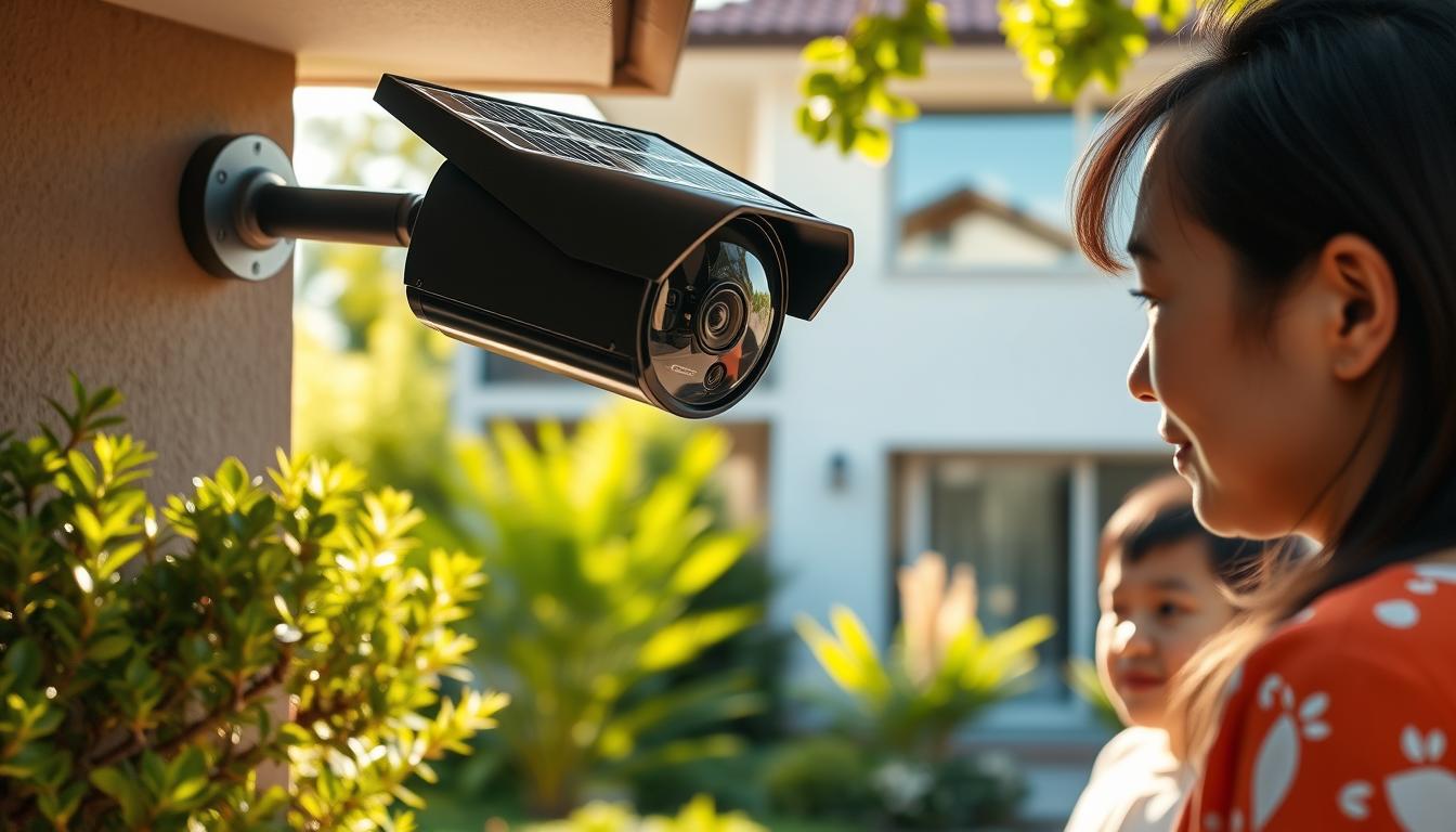 solar security camera installation