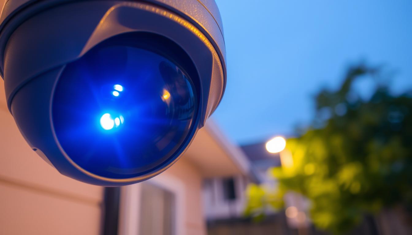 CCTV camera blue light indicator