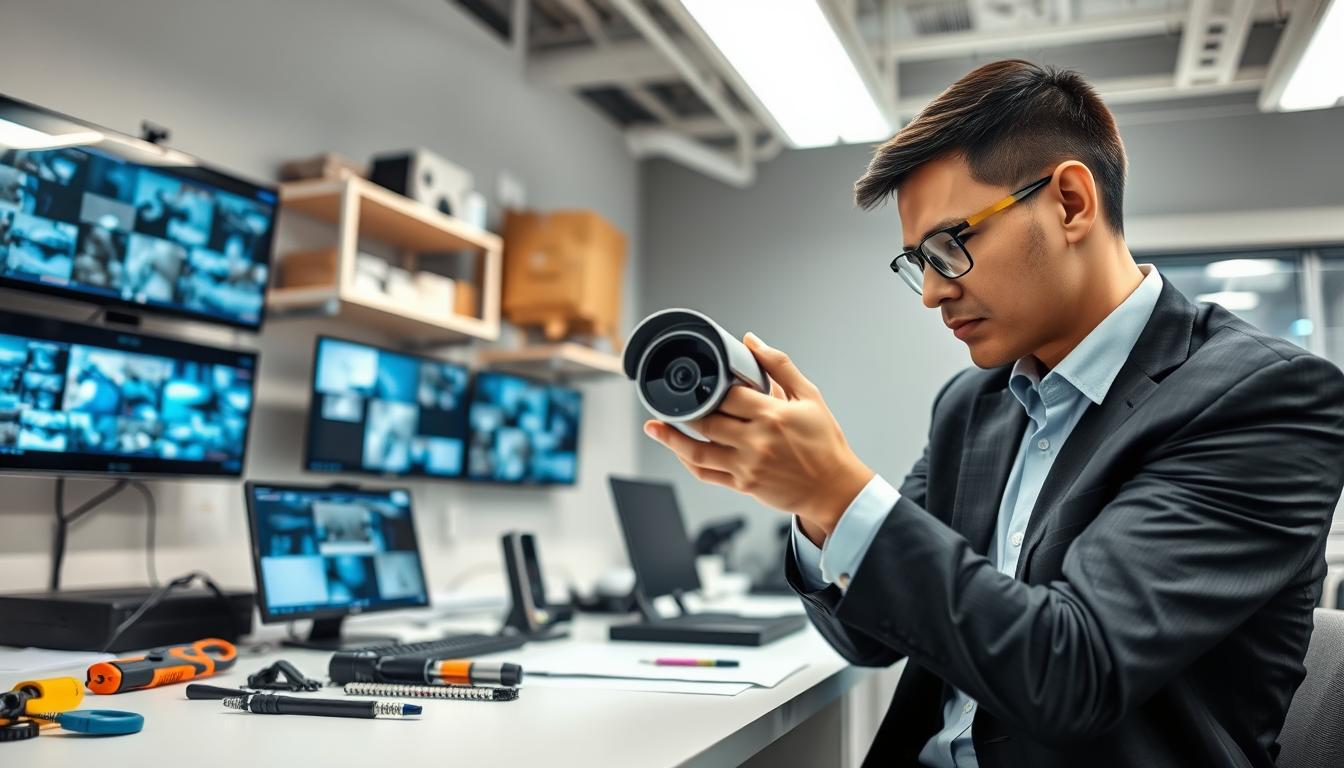 CCTV maintenance professional