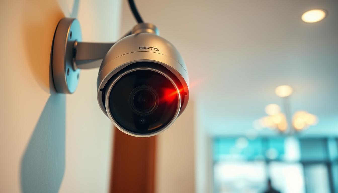 security camera with red light indicator