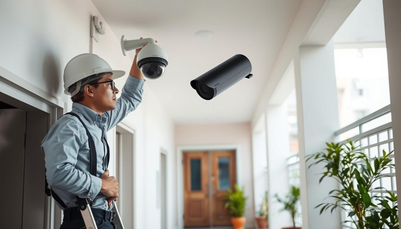 CCTV camera installation on a HDB corridor
