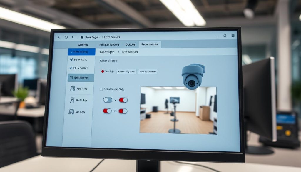 configuration software settings for CCTV camera indicators