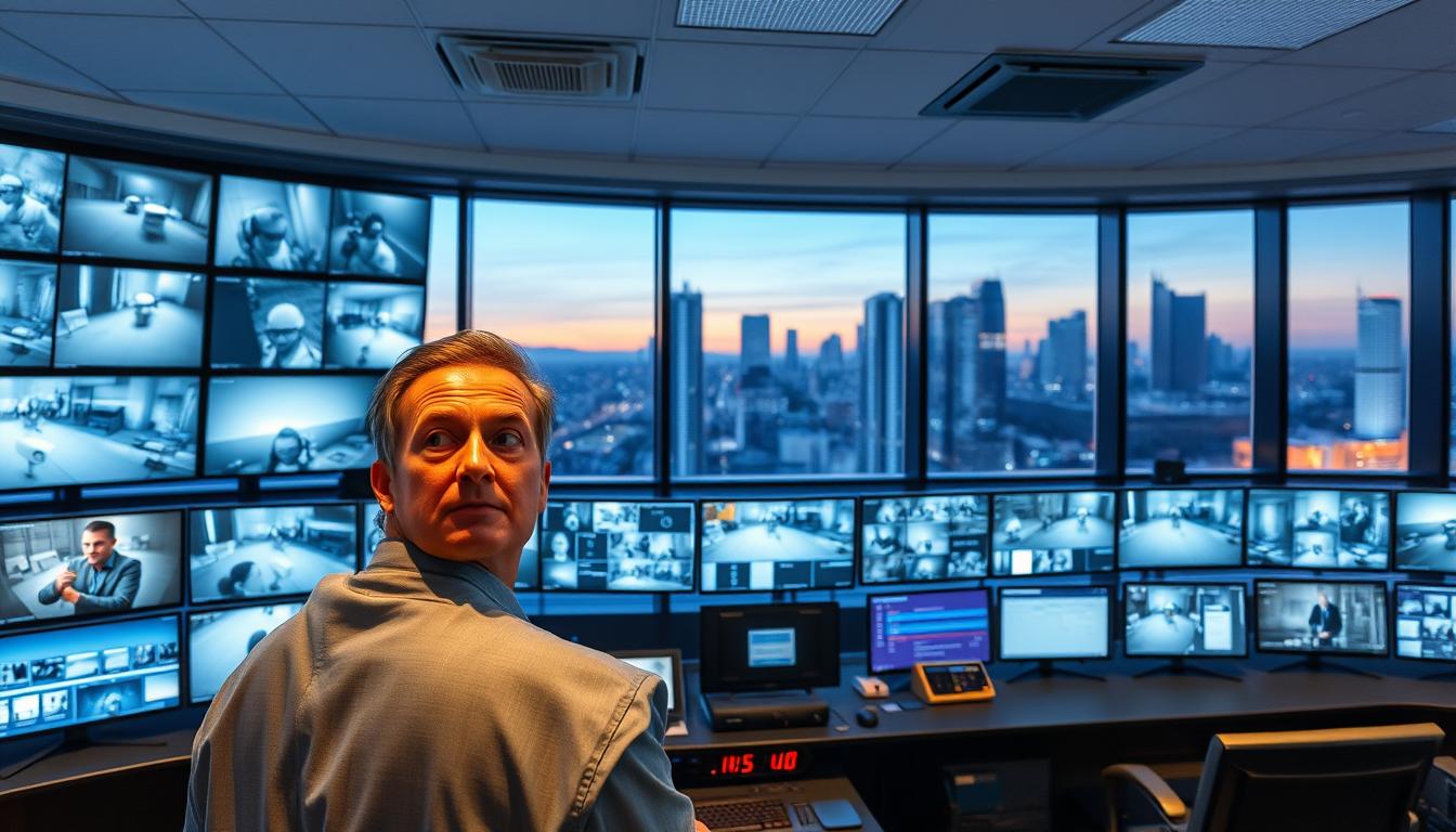 modern cctv security control room