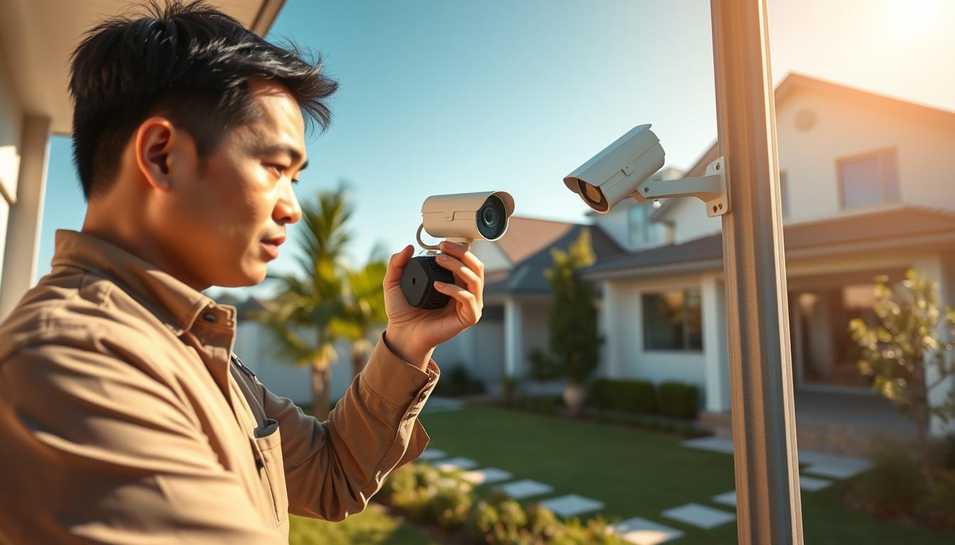 cctv solar lights installation