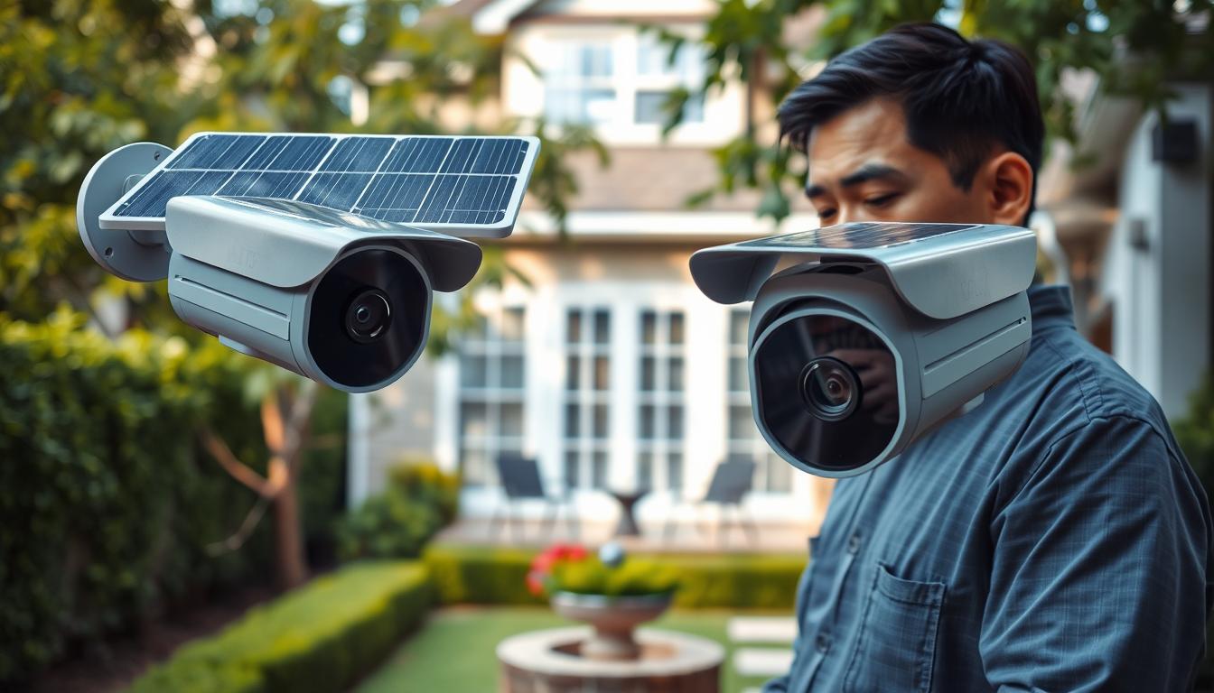 modern solar powered outdoor security camera system