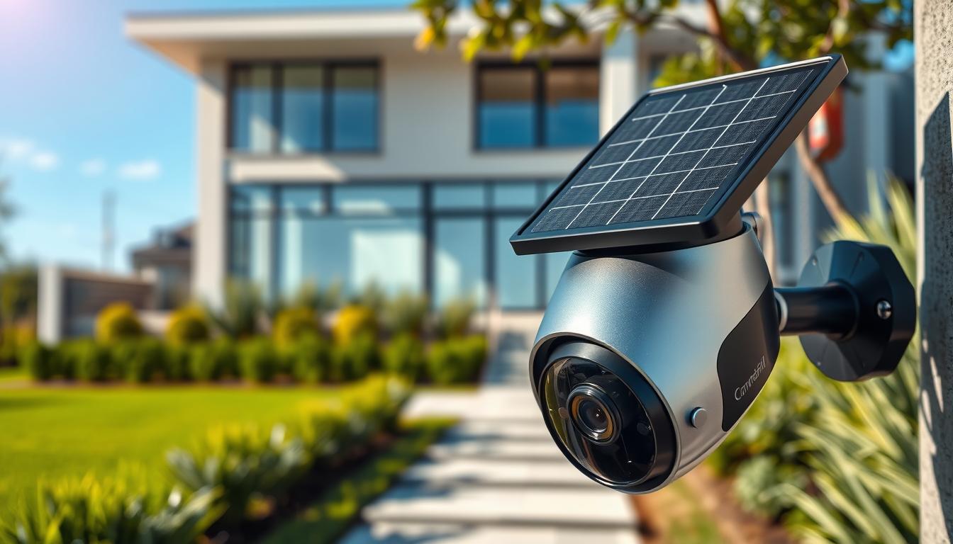 modern solar-powered security camera system