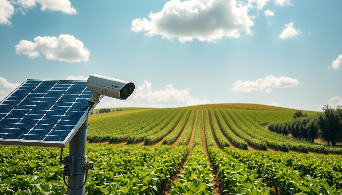 solar powered farm security camera installation