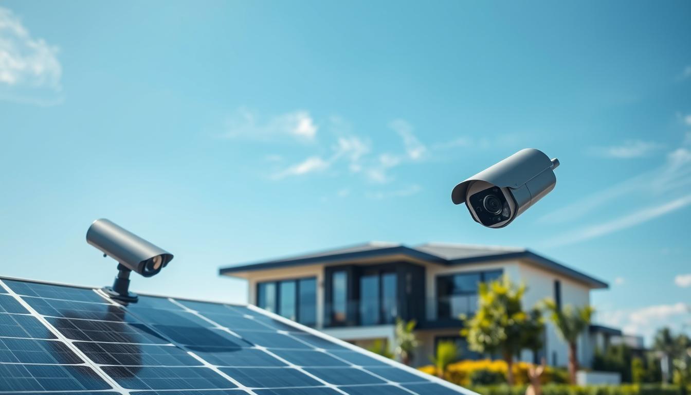 solar powered security camera installation