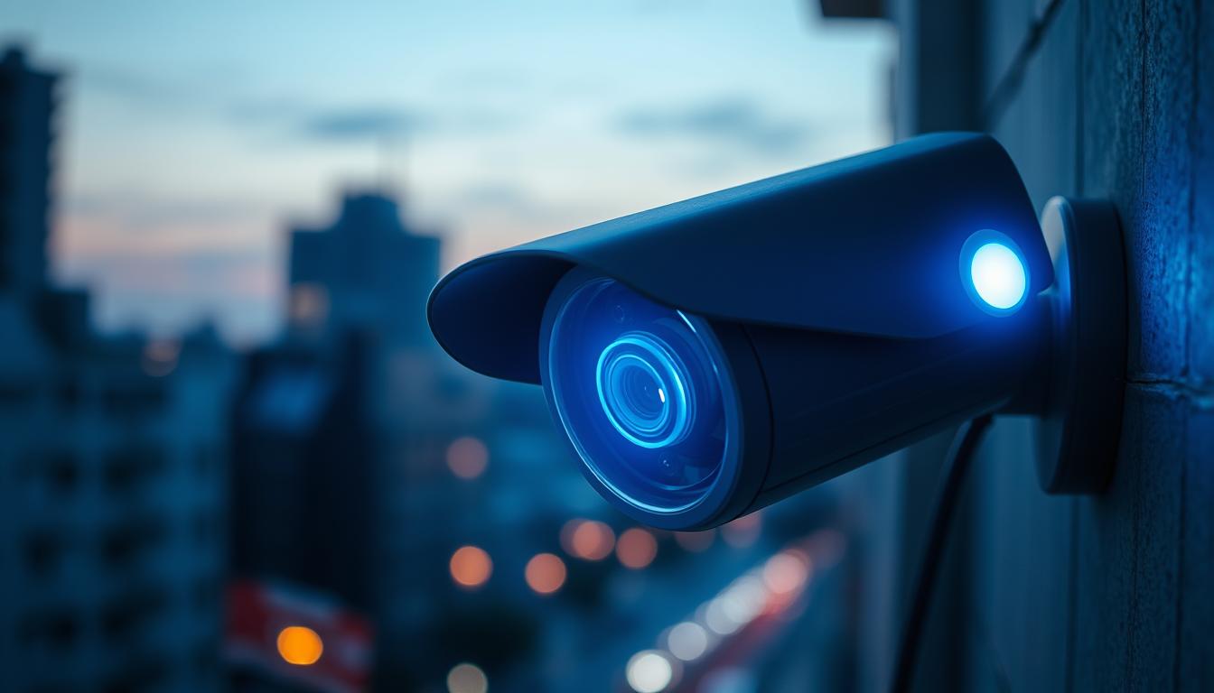 blue light CCTV camera indicator